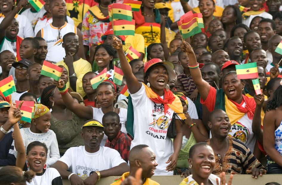 People waving flags 