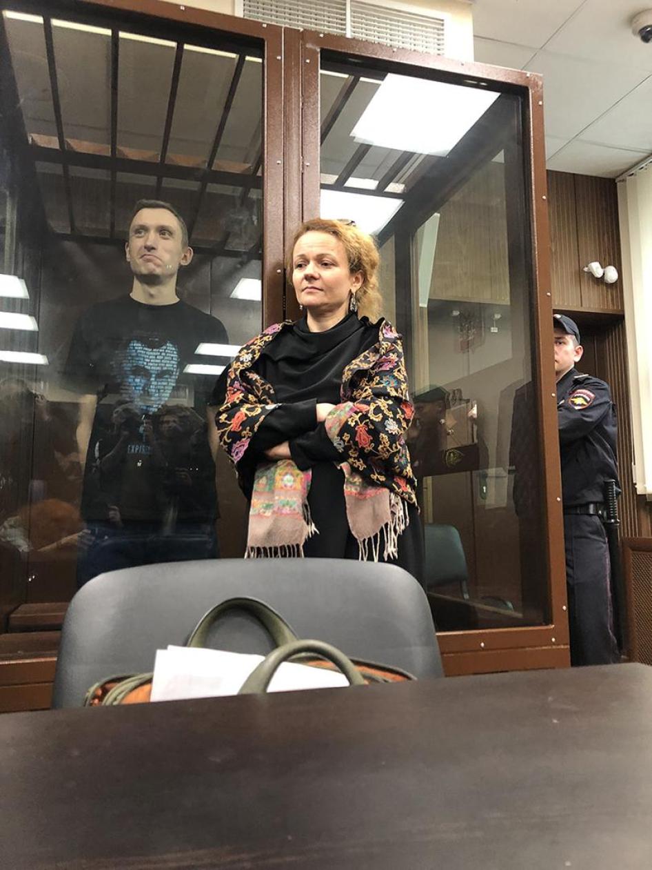 Konstantin Kotov and his lawyer, Maria Eismont.
