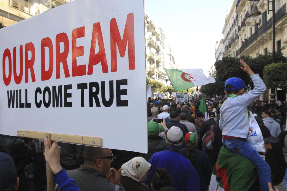 Algerians demonstrate to protest against the government, in Algiers Friday, Jan.3, 2020.