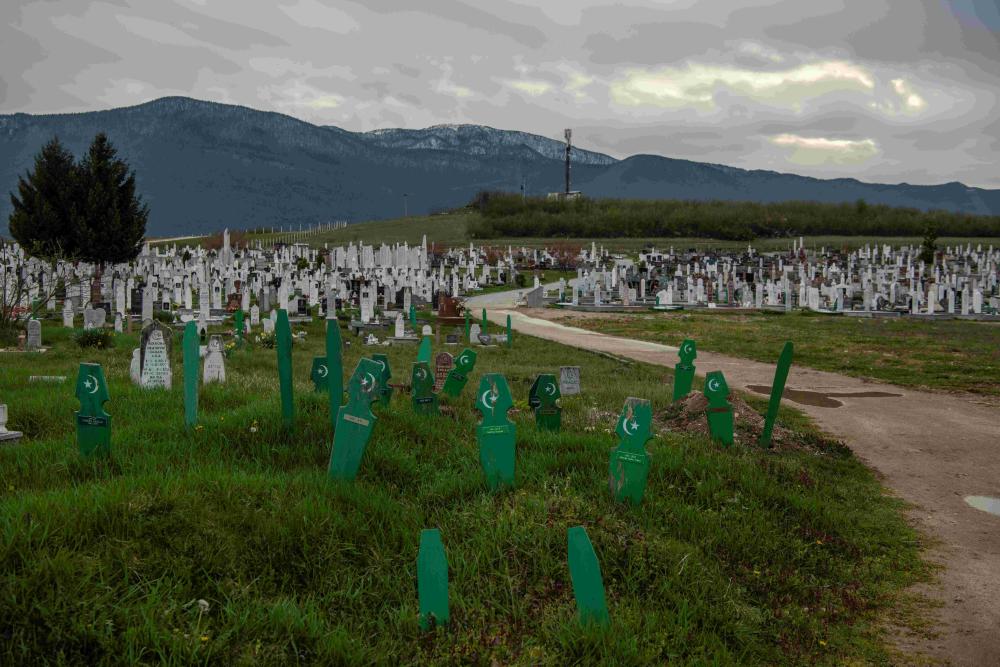 Markings in a cemetery 
