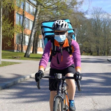 courier on bike