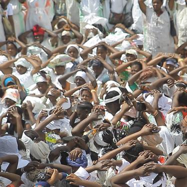 Women demonstrate for peace in Beni, eastern Democratic Republic of Congo, April 23, 2021.