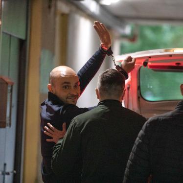 Former coordinator of the Open Russia civic movement Andrey Pivovarov during after a search in his apartment. 
