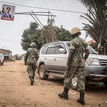 Ugandan soldiers patrol in Magere, Uganda, January 14, 2021. 