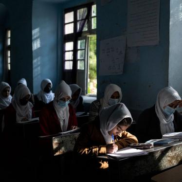 Afghan girls attend class at a high school in Herat, Afghanistan, November 25, 2021.