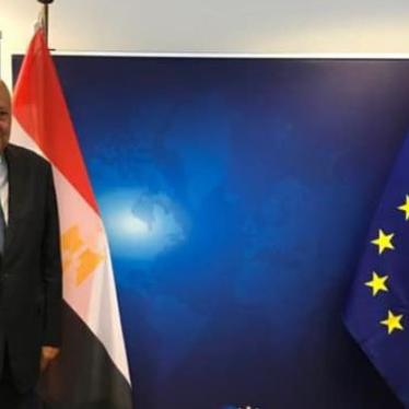 EU foreign affairs high representative Josep Borrell (L) meets with Egyptian foreign minister Sameh Shoukry