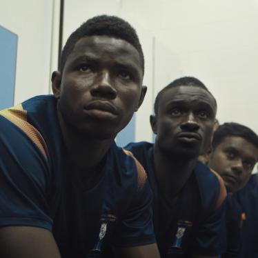The football team made up of migrant workers in Qatar. 