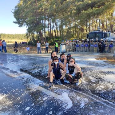 Police used water cannon and teargas against local people and environmental activists who protested against the destruction of the Akbelen forest in Turkey’s western province of Muğla, July 29, 2023.