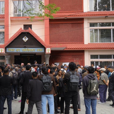 Nepali lawyers stage a protest against the Supreme Court administration's refusal to register writ petitions and applications in Kathmandu, Nepal, on May 19, 2026.