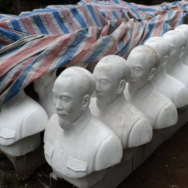Busts of late Vietnamese president Ho Chi Minh, in Hanoi, May 7, 2013. 