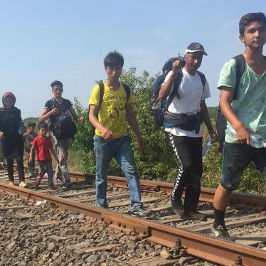 Asylum seekers, including many children