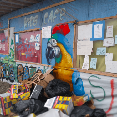 The Kids’ Café provided food and a safe space for unaccompanied children living in the large migrant camp on the outskirts of Calais, France.
