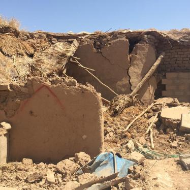 House marked with red “X” for destruction in Qarah Tappah in May 2016.