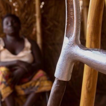 “Monica,” a 30-year-old polio survivor who cannot walk, lost her husband and three children in fighting in Bakala last December. “After the attack I wanted to look for my family so I crawled into the bush towards the river,” she said.