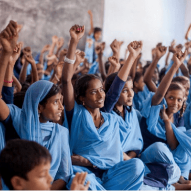 Girls in India during a hygiene training as part of the Great WASH Yatra. Himanshu Khagta, WASH United, 2012
