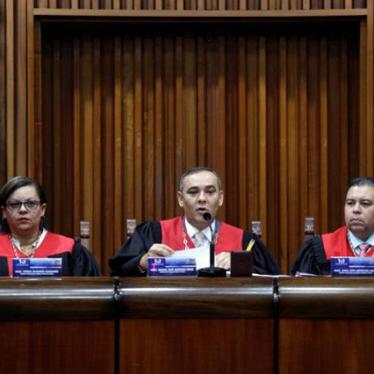 Venezuela's Supreme Court President Maikel Moreno talks to the media during a news conference in Caracas on March 27, 2017.