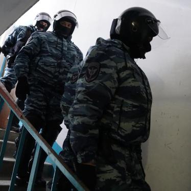 Law enforcement officials during the search in Emil Kurbedinov’s office, Bakhchysarai, Crimea, January 26, 2017.