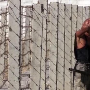 Screenshot from a video showing a photo of a prisoner working at Uzbekistan's Jaslyk prison.