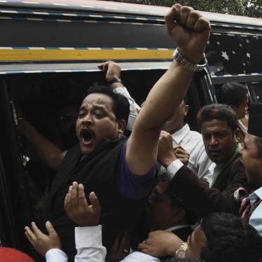 A man is arrested during a protest against the new citizenship law in Gauhati, India, December 16, 2019.
